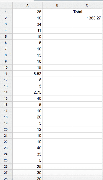 trash find spreadsheet