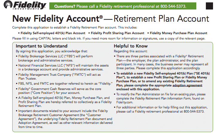 fidelity 401k plan for small business