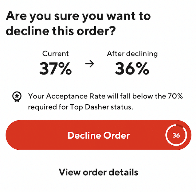 WellI tried to have DoorDash support opt me out of receiving WalMarts  orders, since other Dashers have done it. My acceptance rating is…