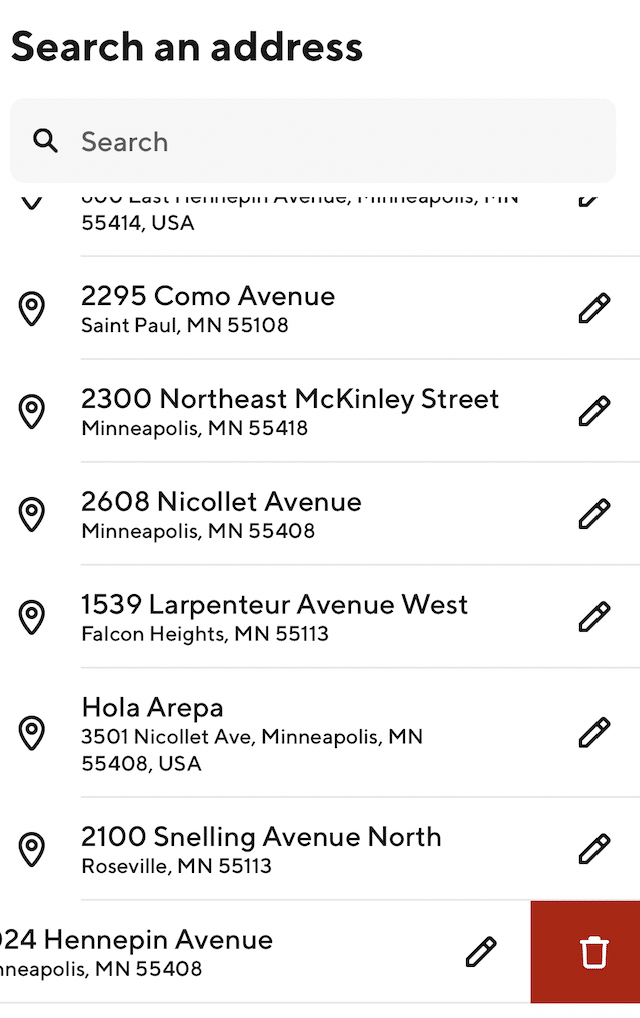Doordash Delete Address.html