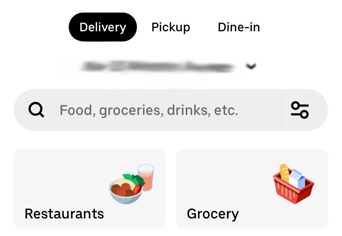 Order food for pick shop up